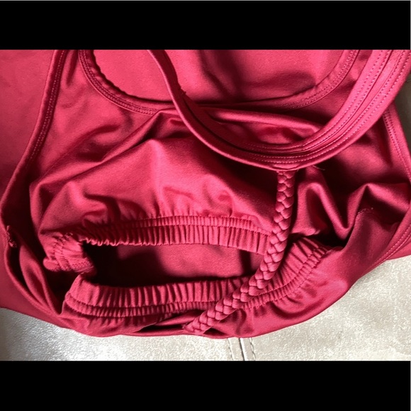 Braided Strap Athletic Tank Top Mika Cranberry Red - Picture 10 of 11